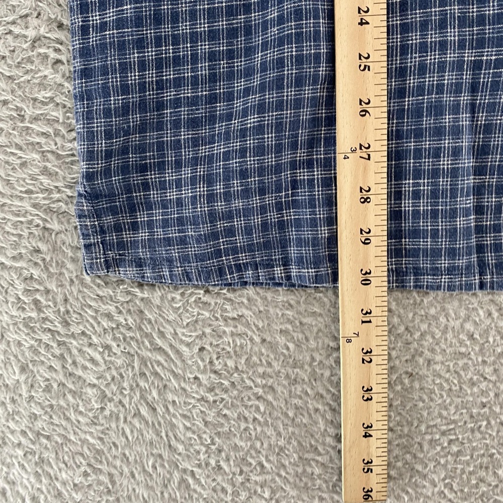 Patagonia Back Step Shirt‎ Mens XL Blue Plaid Hemp Cotton Short Sleeve Button Up - Picture 4 of 13